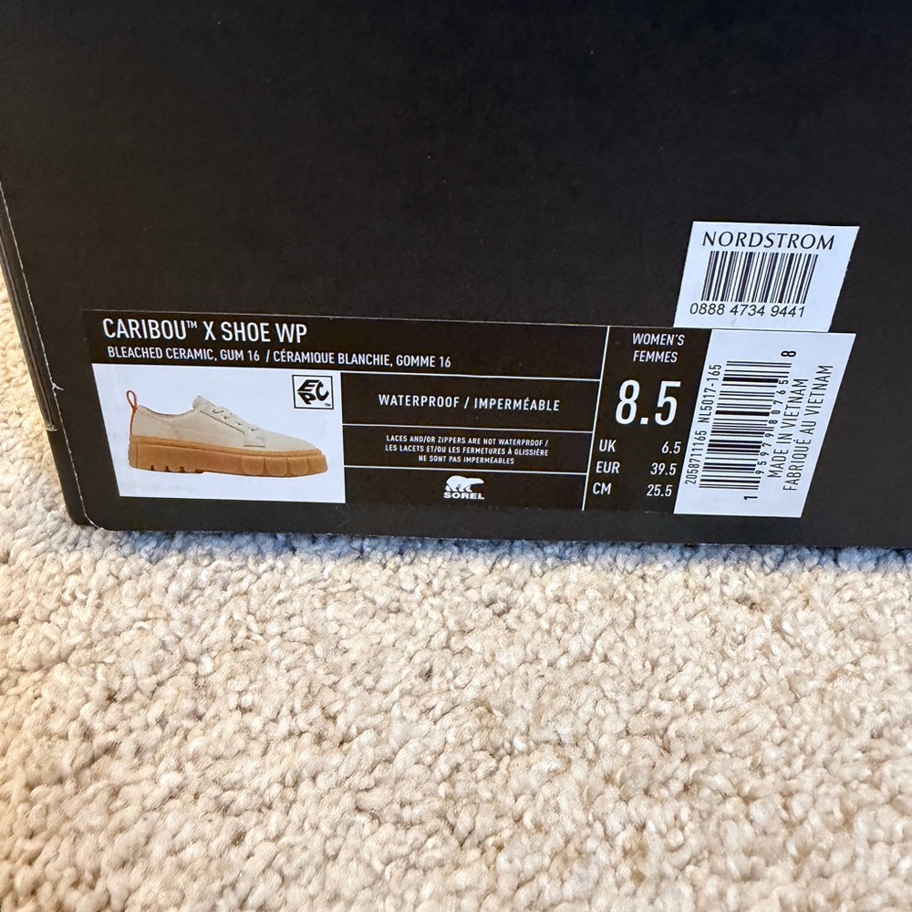 Sorel Caribou X Waterproof Sneakers - Bleached Ceramic and Gum